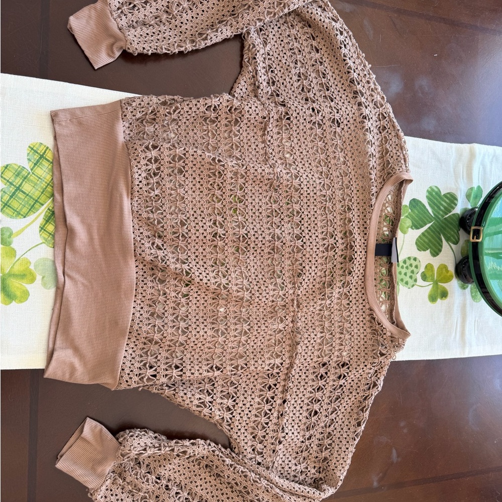 Daytrip Tan Crochet Top